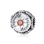 S925 Sterling Silver Dodici Constellation Zircon Beads Bracciale fai da te Collana Accessori, Aries, Taurus, Gemini, Cancer, Leo, Virgo, Libra, Scorpio, Sagittarius, Capricorn, Aquarius, Pisces