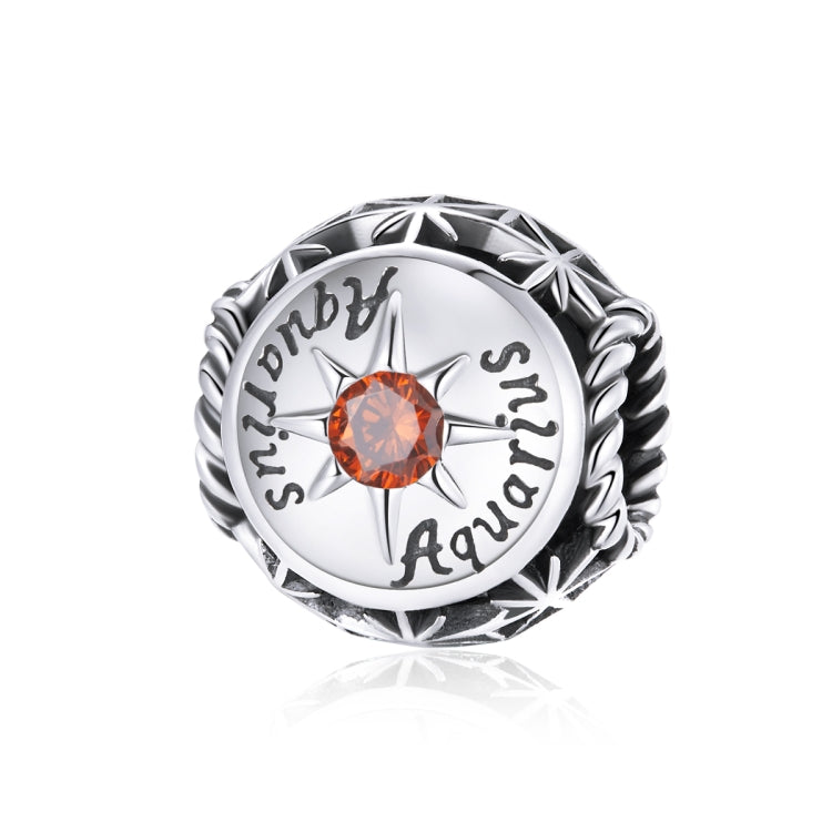 S925 Sterling Silver Dodici Constellation Zircon Beads Bracciale fai da te Collana Accessori, Aries, Taurus, Gemini, Cancer, Leo, Virgo, Libra, Scorpio, Sagittarius, Capricorn, Aquarius, Pisces