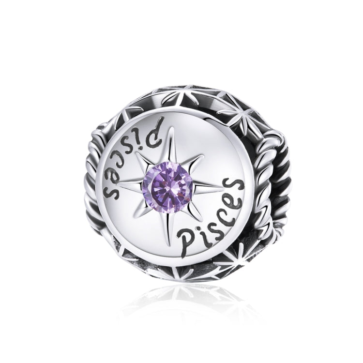 S925 Sterling Silver Dodici Constellation Zircon Beads Bracciale fai da te Collana Accessori, Aries, Taurus, Gemini, Cancer, Leo, Virgo, Libra, Scorpio, Sagittarius, Capricorn, Aquarius, Pisces
