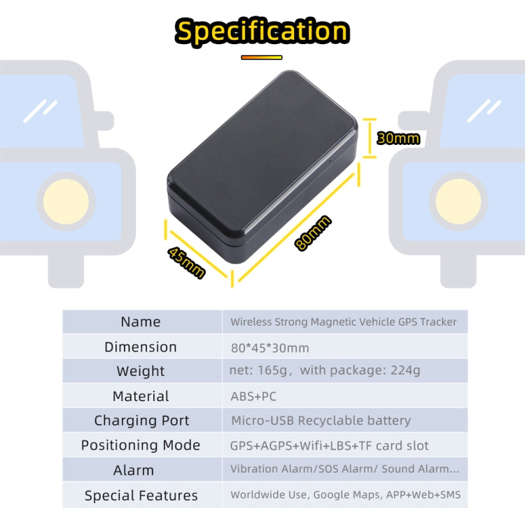 Localizzatore GPS magnetico potente per auto G11 Localizzatore wireless Beidou, G11