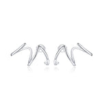 Orecchini da donna con linee stile semplice in argento sterling S925, Lines