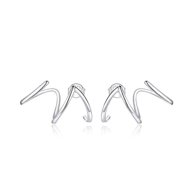 Orecchini da donna con linee stile semplice in argento sterling S925, Lines