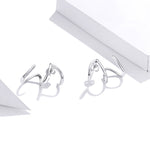 Orecchini da donna con linee stile semplice in argento sterling S925, Lines