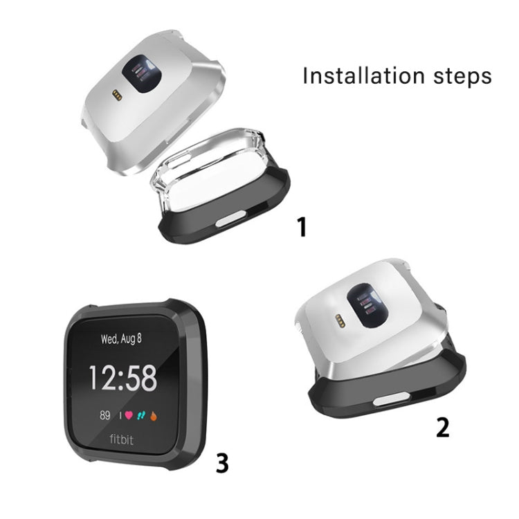 Per Fitbit Versa Lite Smart Watch Custodia protettiva in TPU con placcatura a copertura totale
