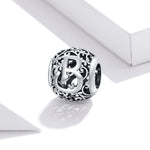 S925 Sterling Silver Mori Series Hollow Letters Beads DIY Bracciale Collana Accessori