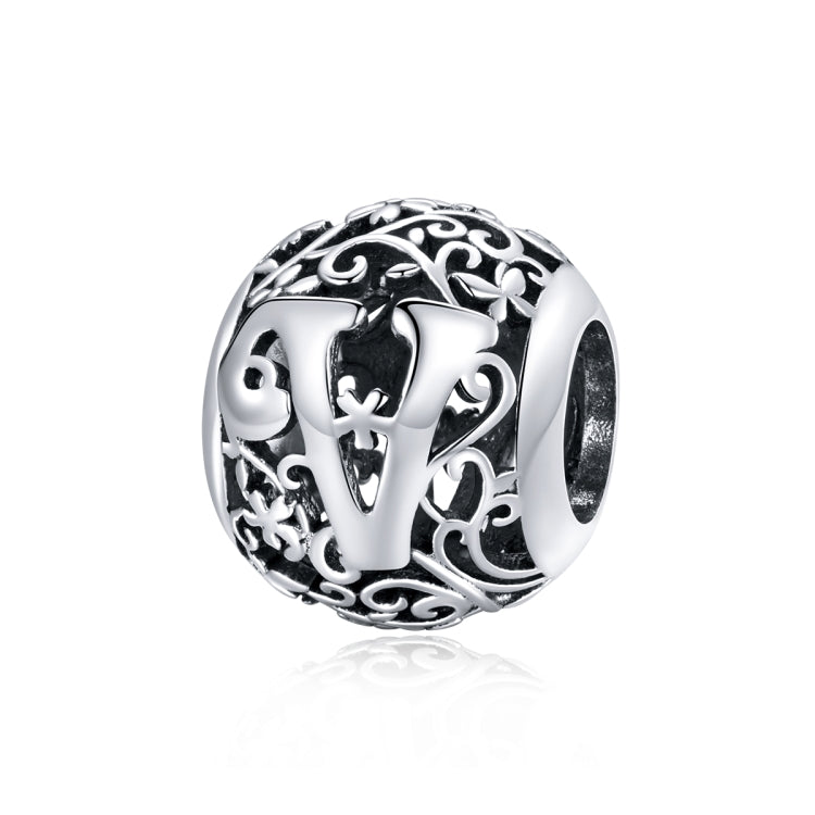 S925 Sterling Silver Mori Series Hollow Letters Beads DIY Bracciale Collana Accessori