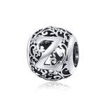 S925 Sterling Silver Mori Series Hollow Letters Beads DIY Bracciale Collana Accessori