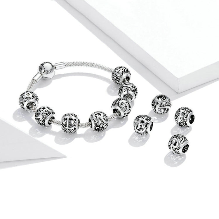 S925 Sterling Silver Mori Series Hollow Letters Beads DIY Bracciale Collana Accessori