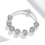 S925 Sterling Silver Mori Series Hollow Letters Beads DIY Bracciale Collana Accessori