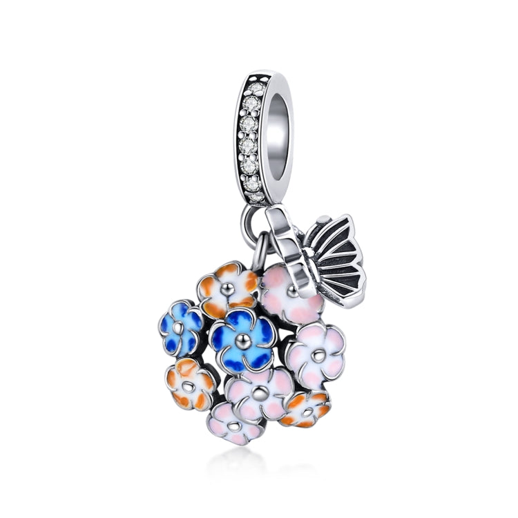 Accessori per collana braccialetto fai da te con ciondolo fiori zirconi colorati in argento sterling S925, Zircon Flowers