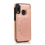 Custodia portafoglio PU TPU con mandala per Samsung Galaxy