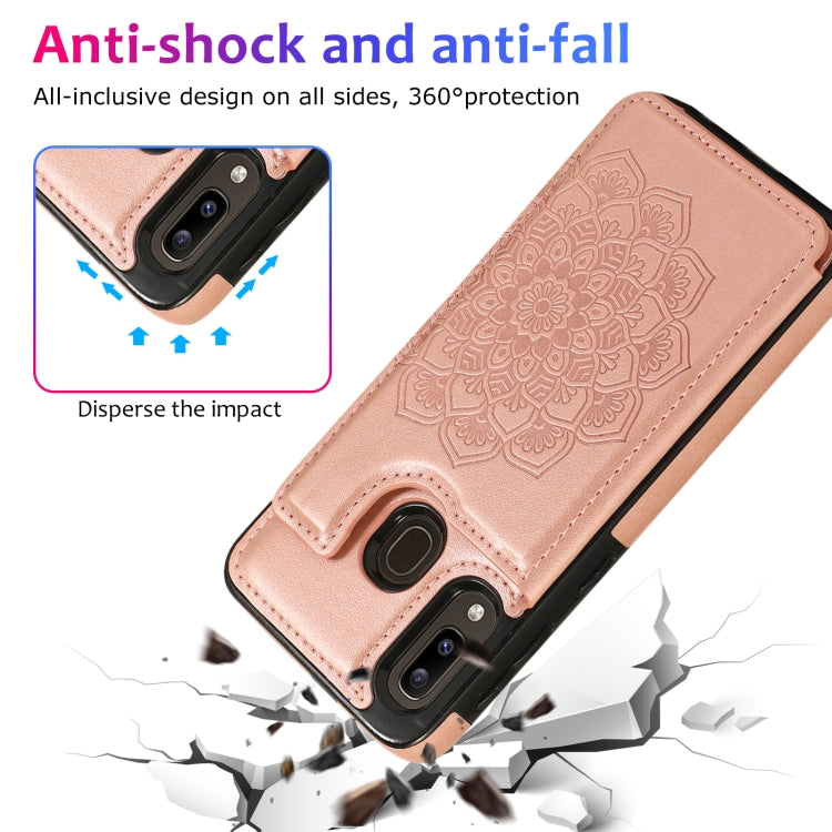 Custodia portafoglio PU TPU con mandala per Samsung Galaxy