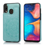 Custodia portafoglio PU TPU con mandala per Samsung Galaxy