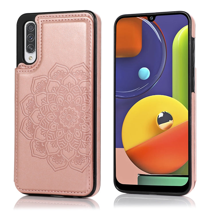 Custodia portafoglio PU TPU con mandala per Samsung Galaxy