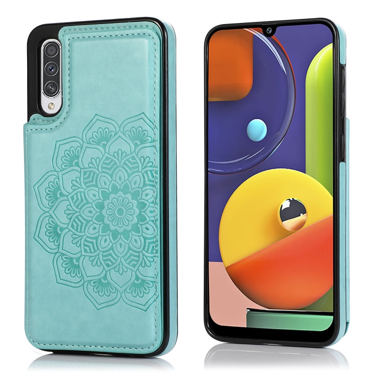 Custodia portafoglio PU TPU con mandala per Samsung Galaxy