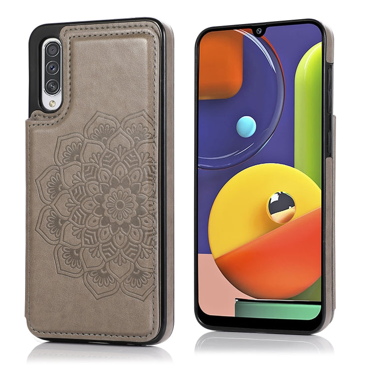 Custodia portafoglio PU TPU con mandala per Samsung Galaxy