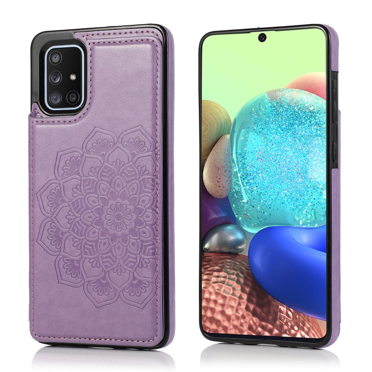 Custodia portafoglio PU TPU con mandala per Samsung Galaxy