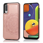 Custodia portafoglio PU TPU con mandala per Samsung Galaxy A90