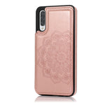 Custodia portafoglio PU TPU con mandala per Samsung Galaxy A90