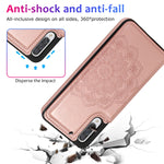 Custodia portafoglio PU TPU con mandala per Samsung Galaxy A90