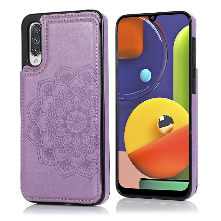 Custodia portafoglio PU TPU con mandala per Samsung Galaxy A90