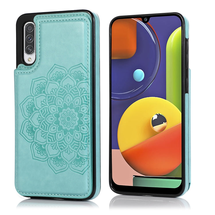 Custodia portafoglio PU TPU con mandala per Samsung Galaxy A90