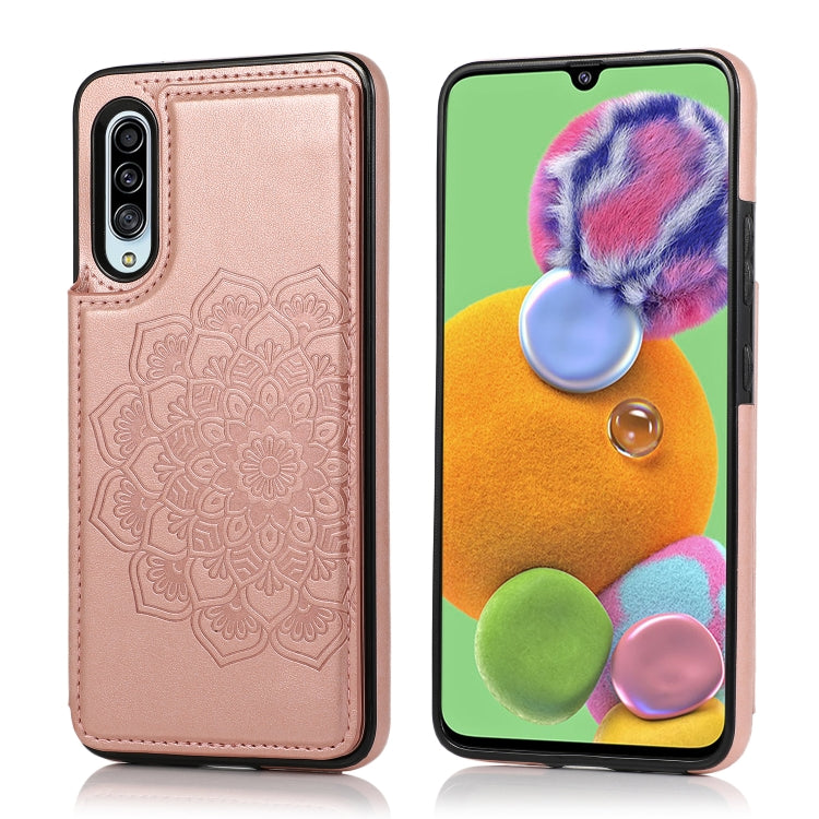 Custodia portafoglio PU TPU con mandala per Samsung Galaxy A90