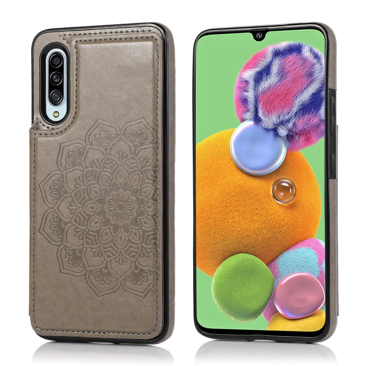Custodia portafoglio PU TPU con mandala per Samsung Galaxy A90