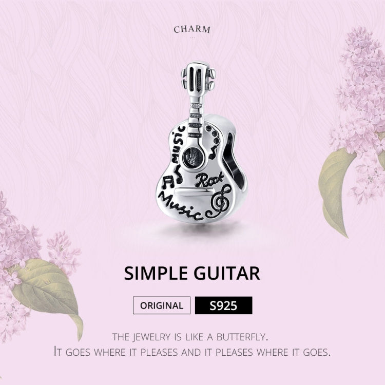 Accessori per collana braccialetto fai-da-te con perline semplici per chitarra in argento sterling S925, Guitar