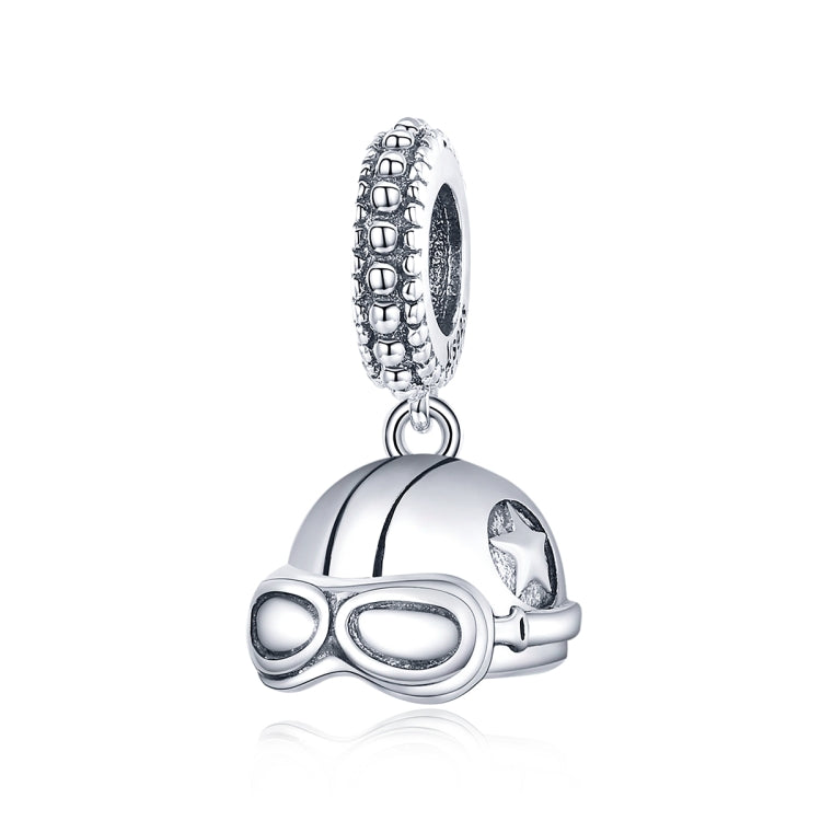 Accessori per collana braccialetto fai-da-te con pendente retrò in argento sterling S925, Retro Helmet