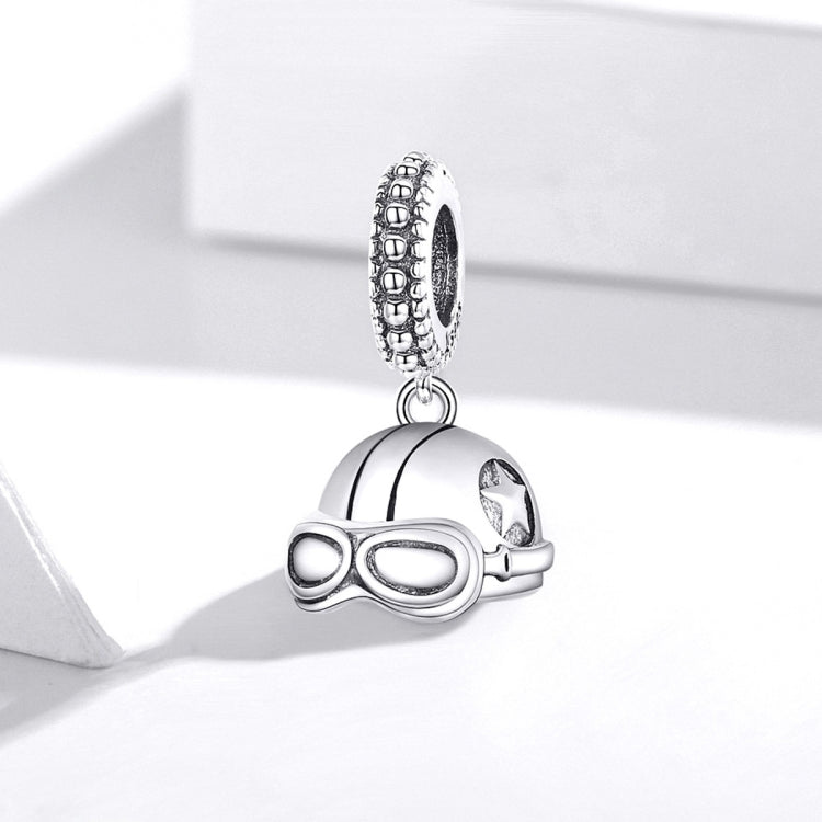 Accessori per collana braccialetto fai-da-te con pendente retrò in argento sterling S925, Retro Helmet