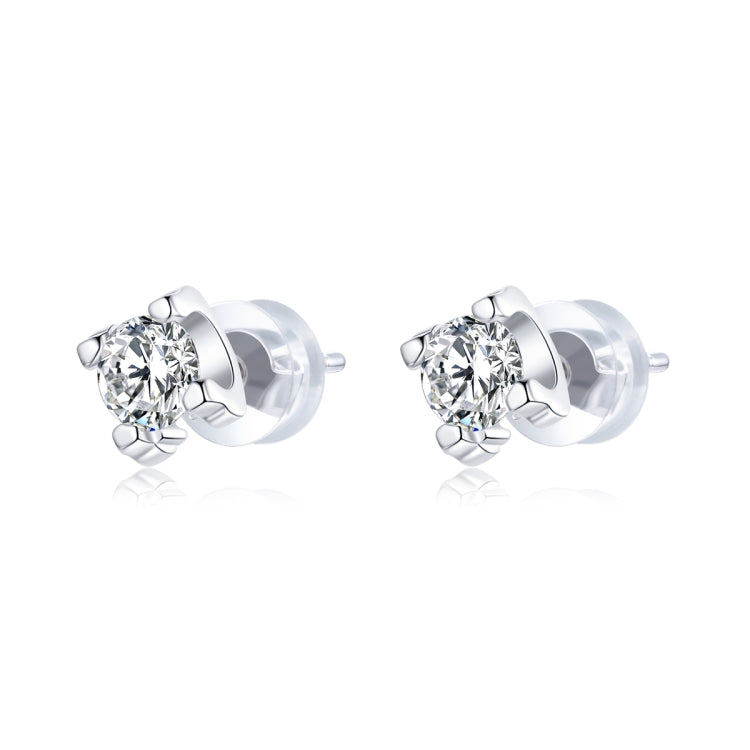 Orecchini da donna in argento sterling S925 con zirconi stile semplice, Simple Zircon