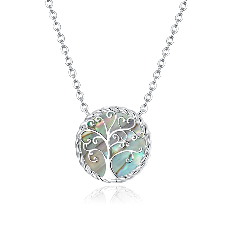 Gioielli con collana da donna in argento sterling colorato con albero della vita S925, Colorful Tree of Life