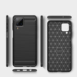Custodia TPU effetto fibra di carbonio per Samsung Galaxy A12