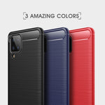 Custodia TPU effetto fibra di carbonio per Samsung Galaxy A12