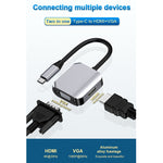 Adattatore USB-C a HDMI + VGA 2 in 1 HW-6002