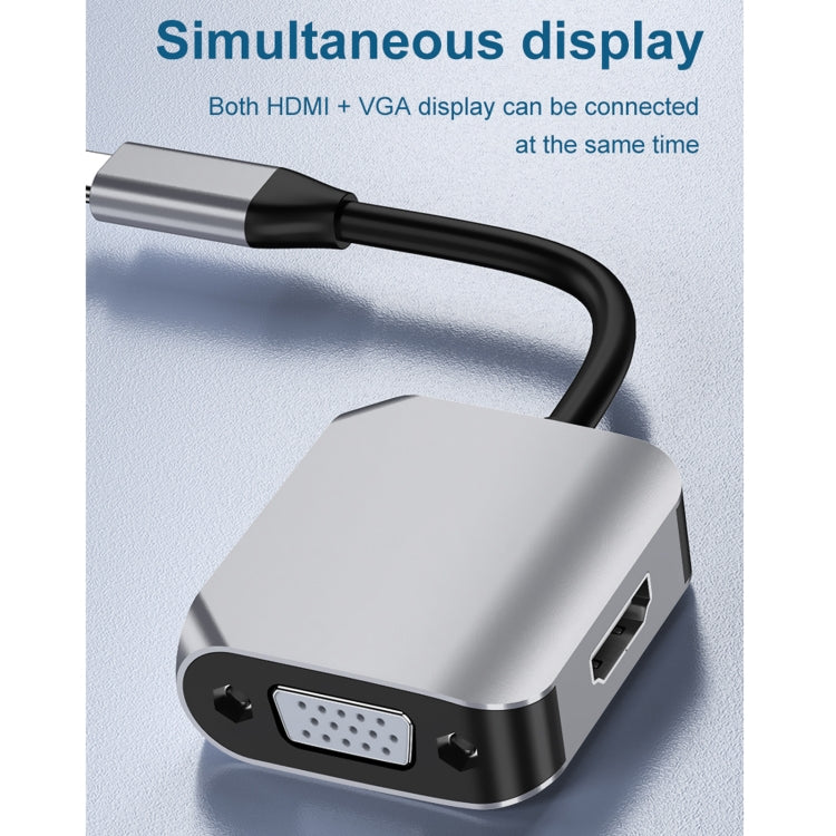 Adattatore USB-C a HDMI + VGA 2 in 1 HW-6002