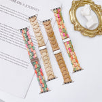 Cinturino in tessuto di perline di legno per Apple Watch Series 6 e SE e 5 e 4 40 mm / 3 e 2 e 1 38 mm, For Apple Watch Series 8&7 41mm / SE 2&6&SE&5&4 40mm / 3&2&1 38mm, For Apple Watch Series 7 41mm / 6 & SE & 5 & 4 40mm / 3 & 2 & 1 38mm