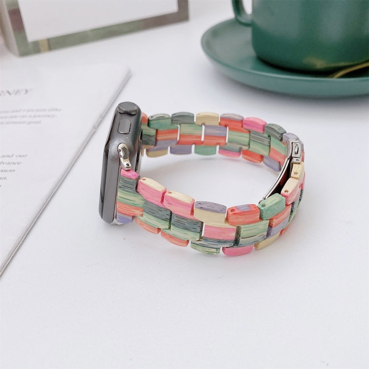 Cinturino in tessuto di perline di legno per Apple Watch Series 6 e SE e 5 e 4 40 mm / 3 e 2 e 1 38 mm, For Apple Watch Series 8&7 41mm / SE 2&6&SE&5&4 40mm / 3&2&1 38mm, For Apple Watch Series 7 41mm / 6 & SE & 5 & 4 40mm / 3 & 2 & 1 38mm