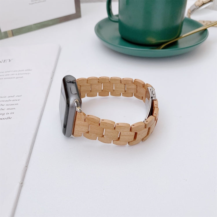 Cinturino in tessuto di perline di legno per Apple Watch Series 6 e SE e 5 e 4 44 mm / 3 e 2 e 1 42 mm, For Apple Watch Ultra 49mm / Series 8&7 45mm / SE 2&6&SE&5&4 44mm / 3&2&1 42mm
