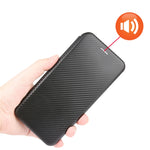 Struttura in fibra di carbonio Flip orizzontale magnetico Custodia in pelle TPU + PC + PU con slot per schede, For DOOGEE N30, For Fujitsu Arrows NX9 F-52A, For Motorola Moto G9 Power, For Oukitel WP5 / WP5 Pro, For LG K92 5G