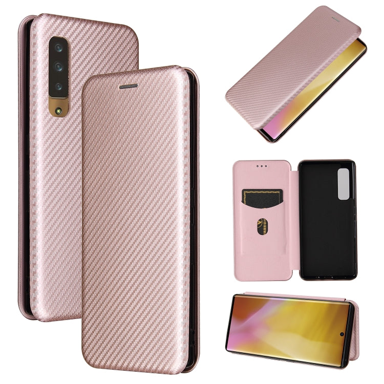 Struttura in fibra di carbonio Flip orizzontale magnetico Custodia in pelle TPU + PC + PU con slot per schede, For DOOGEE N30, For Fujitsu Arrows NX9 F-52A, For Motorola Moto G9 Power, For Oukitel WP5 / WP5 Pro, For LG K92 5G