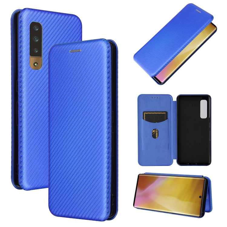 Struttura in fibra di carbonio Flip orizzontale magnetico Custodia in pelle TPU + PC + PU con slot per schede, For DOOGEE N30, For Fujitsu Arrows NX9 F-52A, For Motorola Moto G9 Power, For Oukitel WP5 / WP5 Pro, For LG K92 5G
