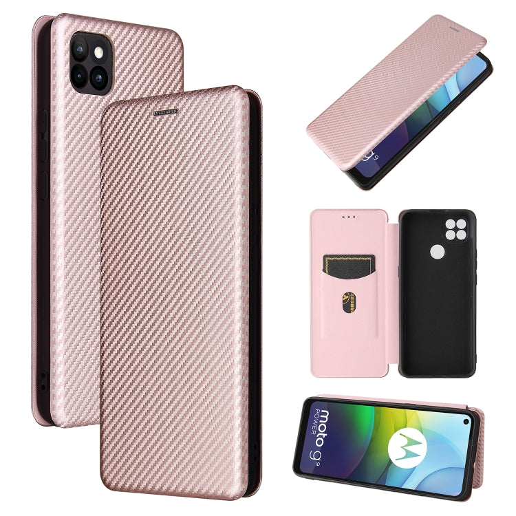 Struttura in fibra di carbonio Flip orizzontale magnetico Custodia in pelle TPU + PC + PU con slot per schede, For DOOGEE N30, For Fujitsu Arrows NX9 F-52A, For Motorola Moto G9 Power, For Oukitel WP5 / WP5 Pro, For LG K92 5G