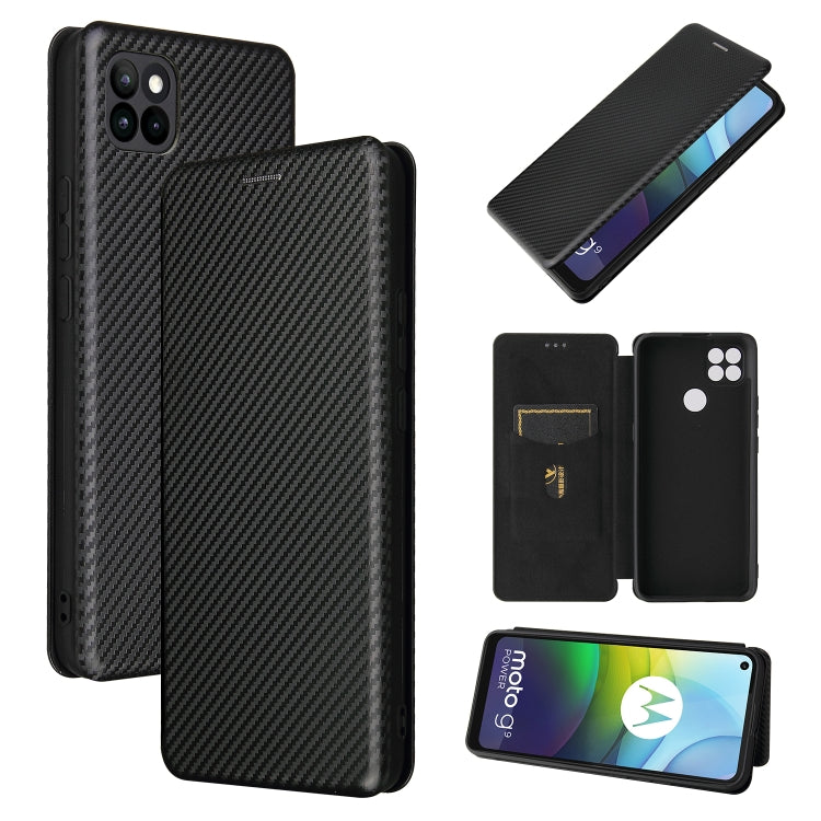 Struttura in fibra di carbonio Flip orizzontale magnetico Custodia in pelle TPU + PC + PU con slot per schede, For DOOGEE N30, For Fujitsu Arrows NX9 F-52A, For Motorola Moto G9 Power, For Oukitel WP5 / WP5 Pro, For LG K92 5G