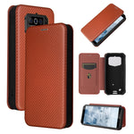 Struttura in fibra di carbonio Flip orizzontale magnetico Custodia in pelle TPU + PC + PU con slot per schede, For DOOGEE N30, For Fujitsu Arrows NX9 F-52A, For Motorola Moto G9 Power, For Oukitel WP5 / WP5 Pro, For LG K92 5G