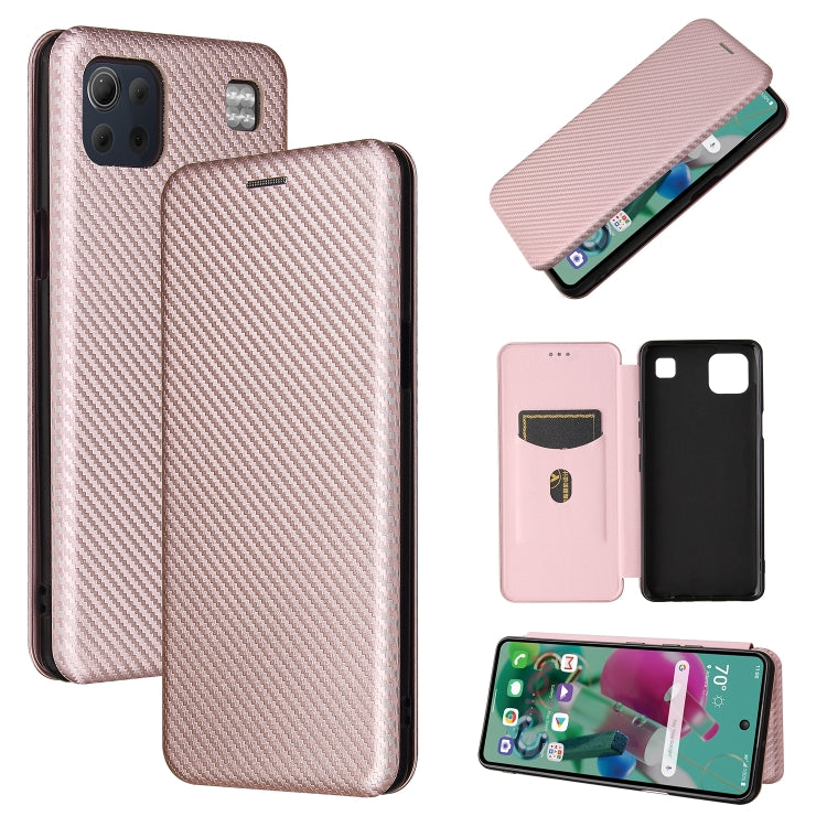 Struttura in fibra di carbonio Flip orizzontale magnetico Custodia in pelle TPU + PC + PU con slot per schede, For DOOGEE N30, For Fujitsu Arrows NX9 F-52A, For Motorola Moto G9 Power, For Oukitel WP5 / WP5 Pro, For LG K92 5G