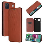 Struttura in fibra di carbonio Flip orizzontale magnetico Custodia in pelle TPU + PC + PU con slot per schede, For DOOGEE N30, For Fujitsu Arrows NX9 F-52A, For Motorola Moto G9 Power, For Oukitel WP5 / WP5 Pro, For LG K92 5G