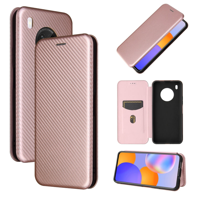 Struttura in fibra di carbonio Flip orizzontale magnetico Custodia in pelle TPU + PC + PU con slot per schede, For Huawei Y9a, For Huawei nova 8 SE, For Huawei Honor 10X Lite, For Samsung Galaxy A12 / M12