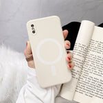 Custodia silicone liquido antiurto per iPhone X e XS